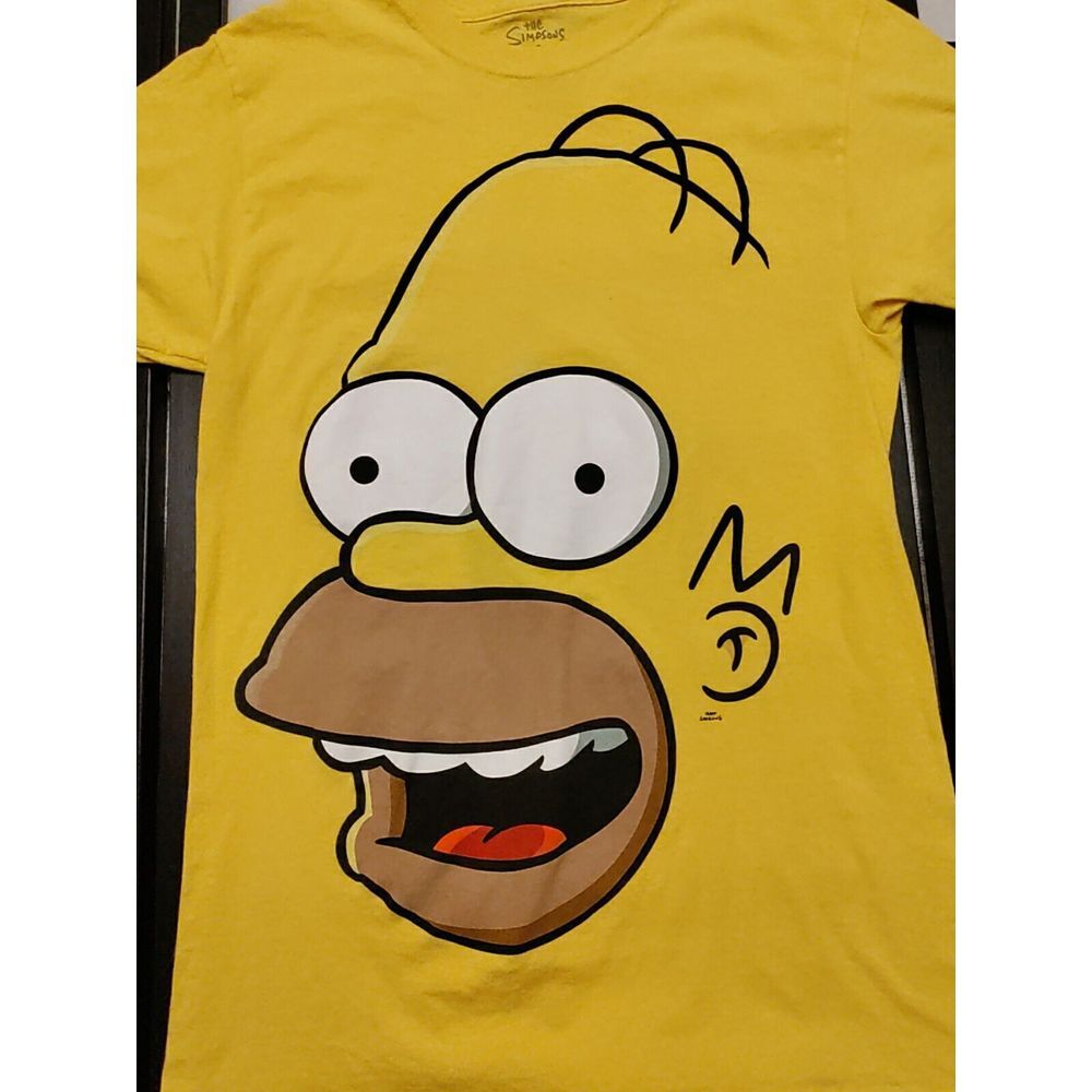 Homer Simpson Men's Small Tshirt Yellow Cotton The Simpsons Doh!